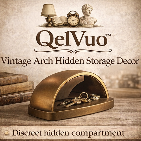 QelVuo™ Vintage Arch Hidden Storage Decor – Decorative Organizer Box for Desk & Shelf Styling