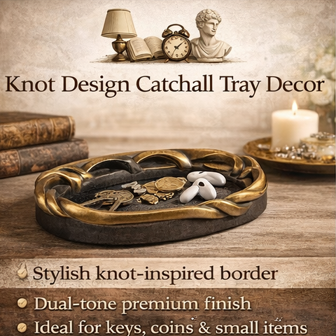 QelVuo™ Knot Design Catchall Tray Decor – Artistic Key & Small Item Organizer